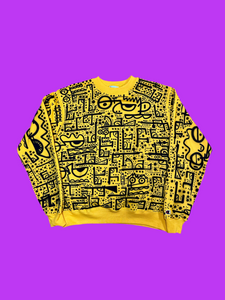 “Blickstynine” All Over Paint Crewneck - M