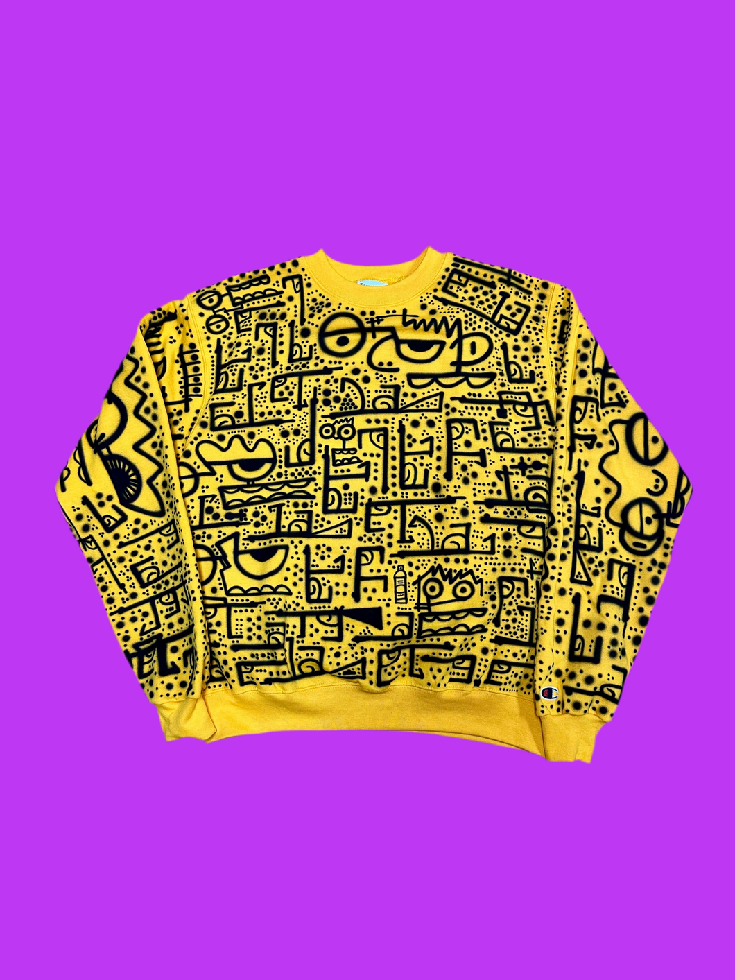 “Blickstynine” All Over Paint Crewneck - M